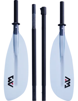 Aqua Marina Kajak-Paddel KP-2, Fiberglas, verstellbar 230&ndash;240 cm, transparente Bl&auml;tter