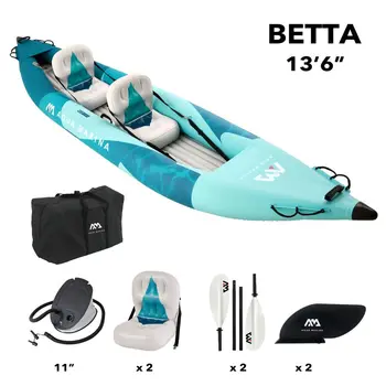 Aqua Marina BETTA 412 aufblasbares Kajak 13'6", blau, 412 x 80 cm, f&uuml;r 2 Personen, BE-412